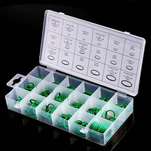 PAR---Car Air Conditioning O-Ring, 18 Sizes 270pcs Green Replacement Air Conditioning O-Ring Tools 2
