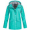 Women's Solid Rain Jacket, Outdoor Plus Size, Waterproof, Hooded, Windproof - Green 2