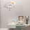 Children's wall light with switch, cloud-shaped wall light for bedroom, white 4