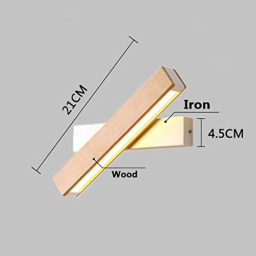 Goeco LED Indoor Wall Light - 360 Rotation - Solid Wood - Bedroom 1
