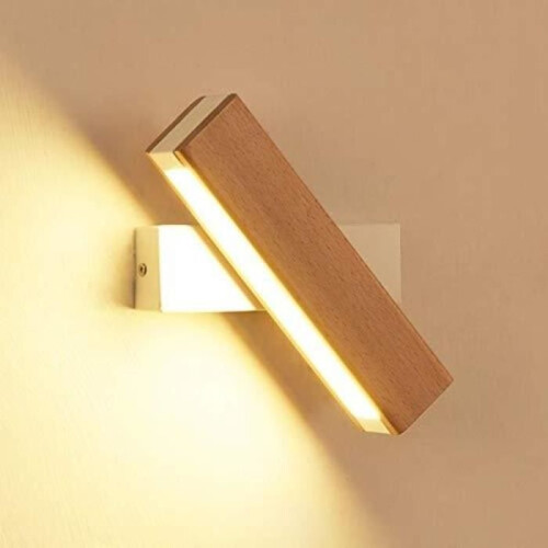 Goeco LED Indoor Wall Light - 360 Rotation - Solid Wood - Bedroom 2