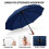 Automatic Umbrella with Wooden Handle, Automatic Closing, Protection Against Rain, Sun, Wind, Durable, etc. Blue 3