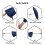 Automatic Umbrella with Wooden Handle, Automatic Closing, Protection Against Rain, Sun, Wind, Durable, etc. Blue 4