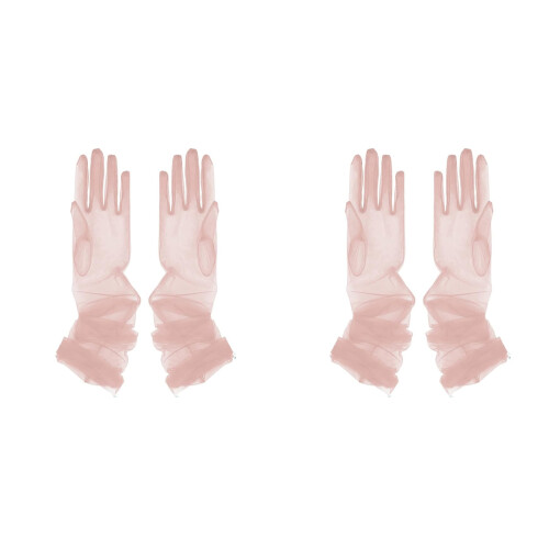 Gants de mariée en maille de 70cm de-Pâte de haricots couleur 70