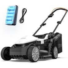 Litheli Cordless Lawnmower, 20V/33cm Cutting Width, Brushless Motor, Battery Lawn Mower, 5 Cutting Heights, 30
