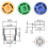 Shower Flow Reducer Limiter Set 4-Piece MultiColor 3