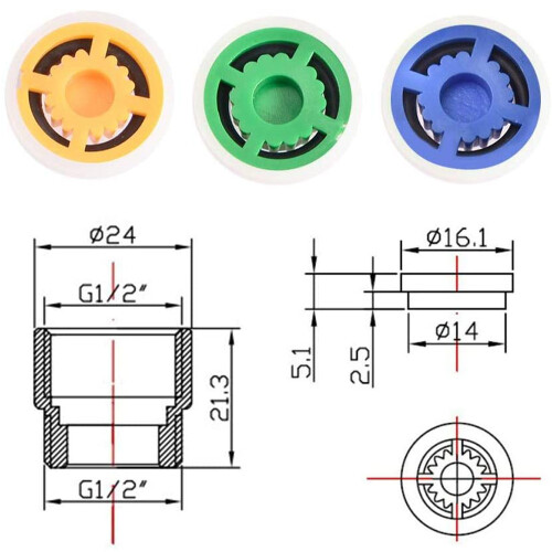 Shower Flow Reducer Limiter Set 4-Piece MultiColor 2