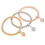 3 pièces Bracelets Popcorn - 6,5 cm - or/argent/rose 1
