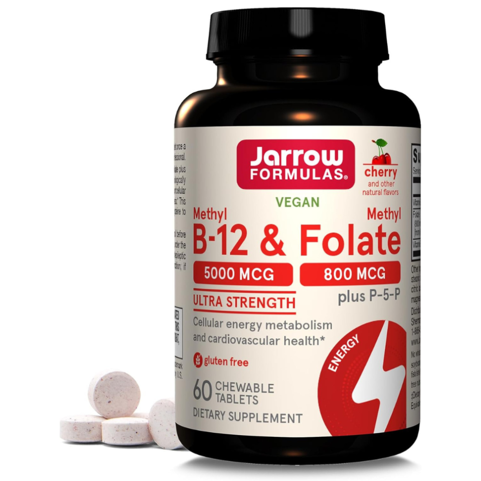 Jarrow Formulas Methyl B12 & Methyl Folate - 60 Chewable Tablets