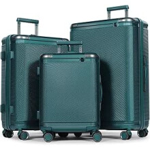 (Dark Green) 3-teiliges Hartschalen-Kofferset mit TSA-Zahlenschloss