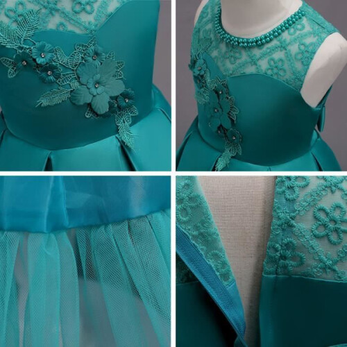 Mädchenkleid – Hochzeit und Feier – Ärmellos – Grau 2