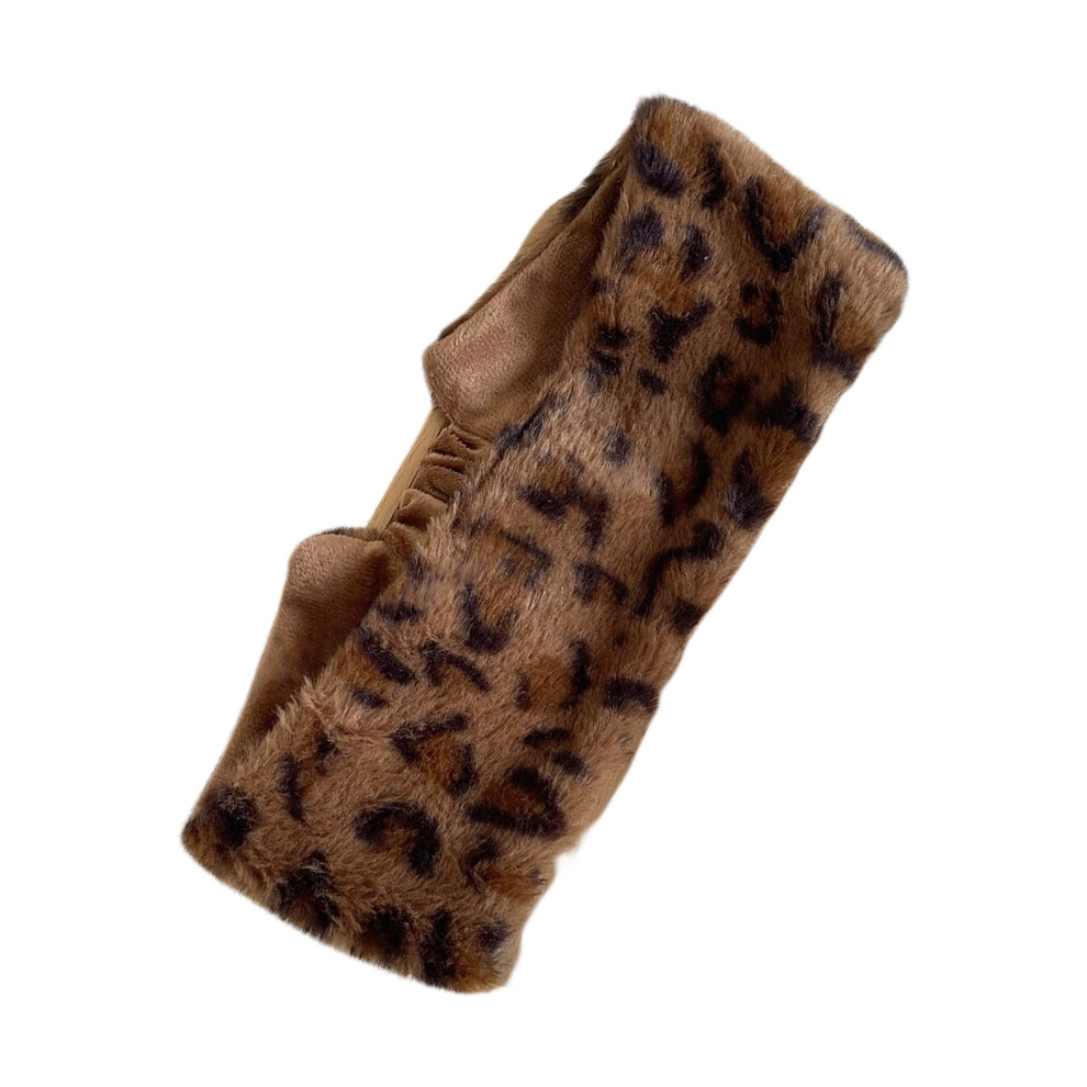 Brown Practical Plush Headbands Retros Leopards For Sports And