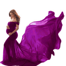 Maternity Photography Dress in Soft Acrylic Fabric for-Purple