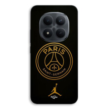 Capa - MANIACASE - Xiaomi Redmi Note 15 Pro 5G - Logo PSG Jordan dourado - Estrela campeão - Preto
