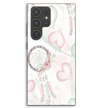 Capa de telefone - MANIACASE - Samsung Galaxy S23 Ultra - Padrão coração apanhador de sonhos - Preto - Proteção diária