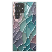 Capa - MANIACASE - Samsung Galaxy S24 Ultra - Textura de escamas de vidro colorido - Preto - Proteção diária