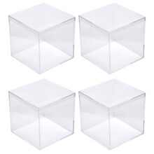 4Pcs Clear Plastic Gift Packing Boxes for Candy Cookies and Jewelry