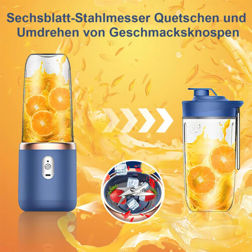 Μηχανή για Smoothie, Φορητό Μπλέντερ, Μίξερ με Βάση, Ηλεκτρική Συσκευή 400ML, Επανα 2