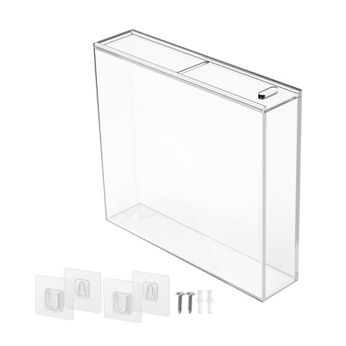 Clear Acrylic Wall Mount CDs Case Holder For Jewel Case With