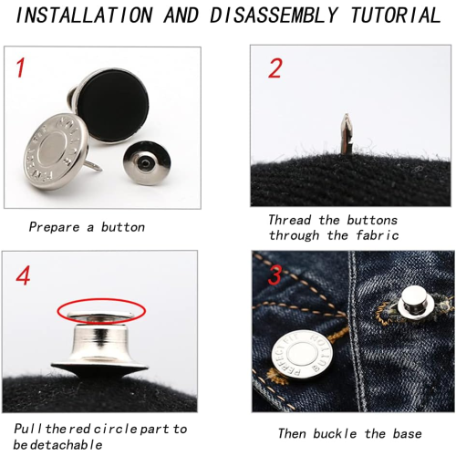 Ablösbare Jeansknöpfe, 10er-Pack 1