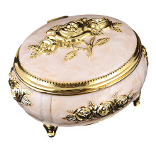Alloy Jewelry Box European Designs Ideal For Gift-Golden White