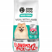 Cibo secco per cani adulti John Dog Mini con vitello e agnello, 12 kg