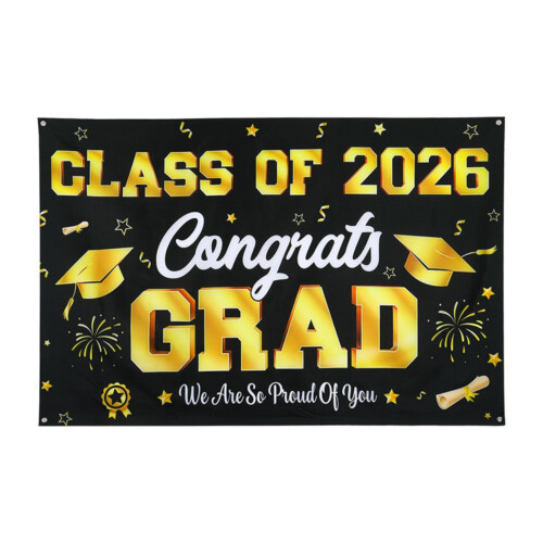 Premium Polyester Graduation Backdrop For 2026 Party Photo And