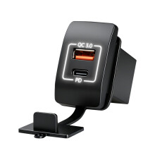 Waterdichte 2-poorts snelle autolader PD30W Type C en 18W-Wit