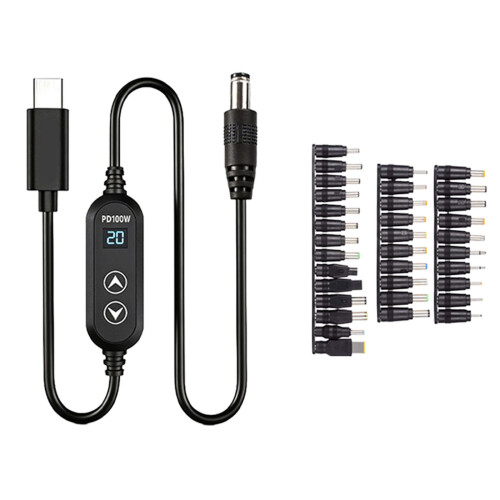 Multifunctionele 100W USB C naar DC5V-20V conversiekabel met-F