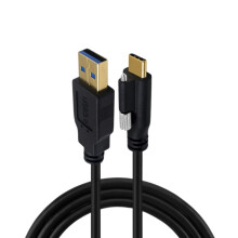 Trillingsbestendige USB 3.0 Type C-kabel met borgschroeven en-3m