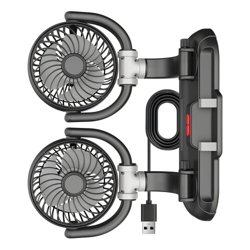 Flexible Windshield affixed Fan With Double fan And Convenient
