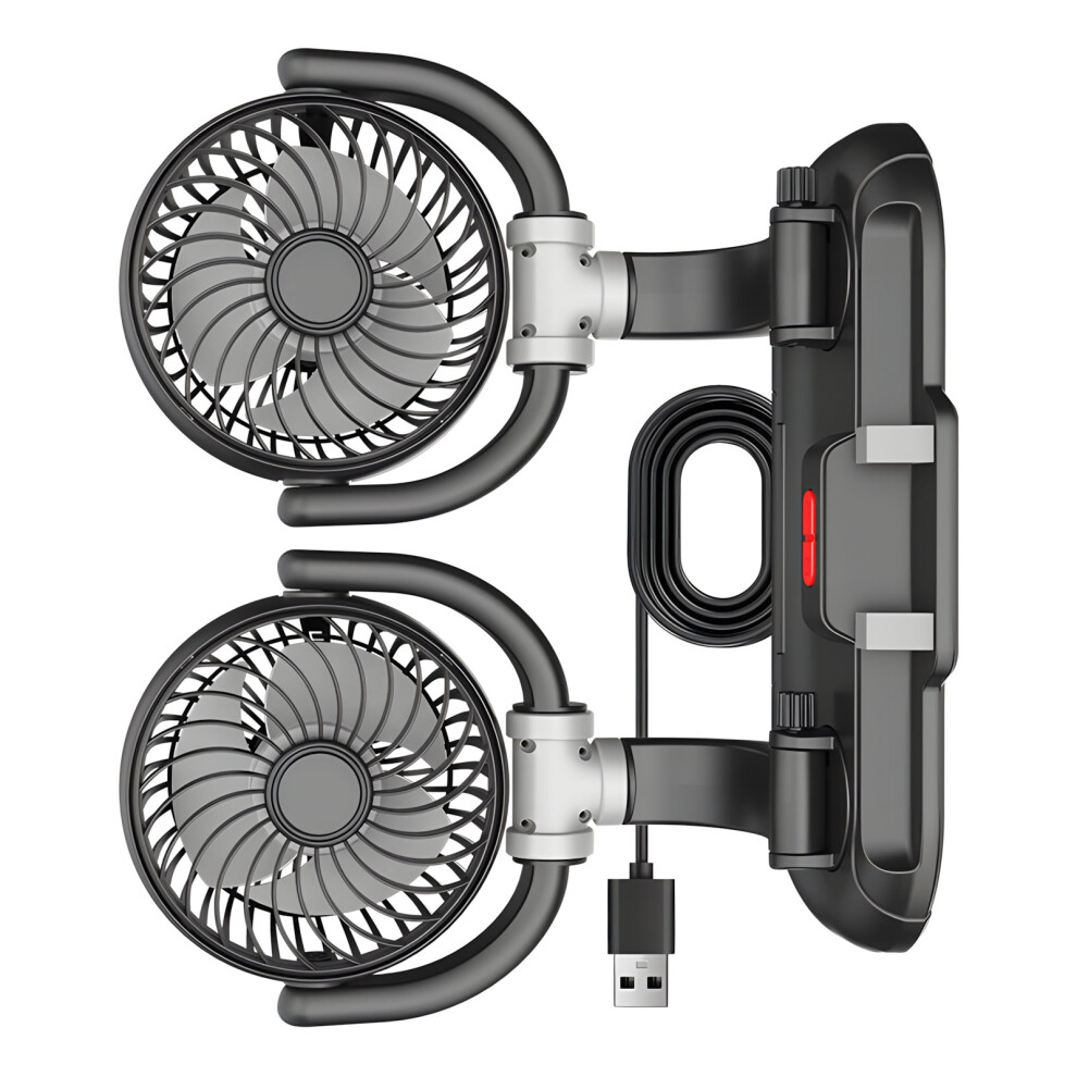 Small Usb Propelled Two Head Vehicle Fan With Adjustable 7755001226142