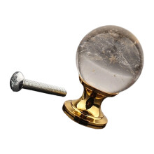 Bouton d'armoire en boule ronde en cristal,-couleur blanche