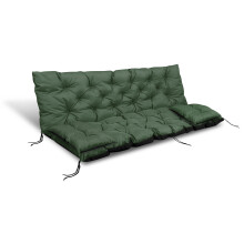 Coussin de jardin 180 x 60 x 50 cm + 2 coussins pour balancelle, imperméables, verts