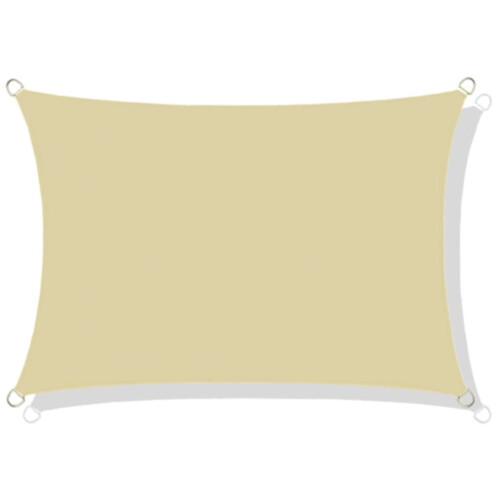 Voile d'ombrage imperméable en corde 4 x 3 m beige