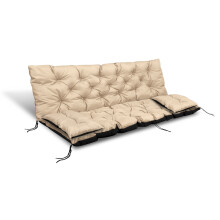 Cuscino da giardino 150x60x50 cm + 2 cuscini per altalena, impermeabile, beige