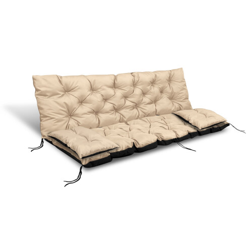 Cuscino da giardino 150x60x50 cm + 2 cuscini per altalena, impermeabile, beige