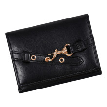 Youthful PU Wallet For Women Stylish Trifold Layout-Black