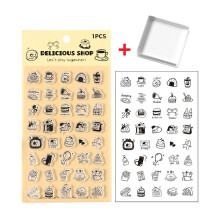 Cartoon Clear Silicone Stamper With Acrylic-delicious shop