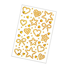 1 Sheet Selves Adhesive Gems Sticker for Makeup-golden yellow