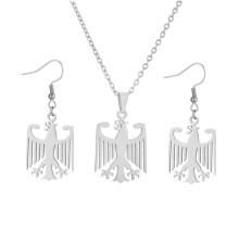 Elegantes Schmuckset mit deutschen Adlern aus Edelstahl-Silber