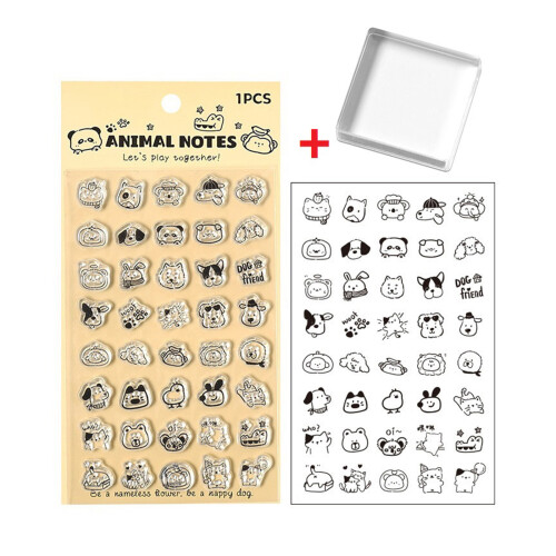 Journaling Stamper With Ergonomic Acrylic Handle-animal notes