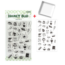 Tampon en caoutchouc de Silicone transparent-Ho ney les copains