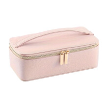 Étui à bijoux compact pour femme avec 12 sacs en tissu-Rose