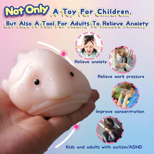 Παιχνίδι Blobfish, Τραβήξτε, Τεντώστε και Σφίξτε το Στρες, Χαριτωμένο παιχνίδι ψα 1