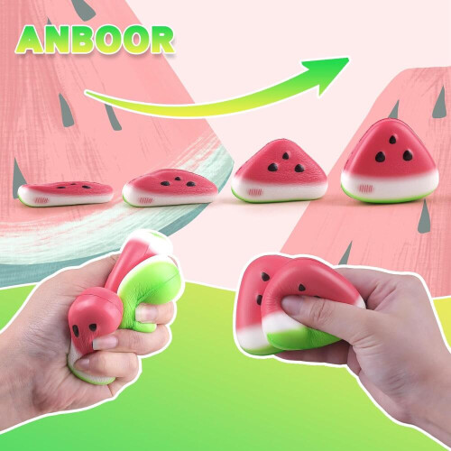 Anboor 12 τεμάχια Squishies Παιχνίδια για παιδιά με καρπούζι, μικρά, αφρώδη, αργά φο 1
