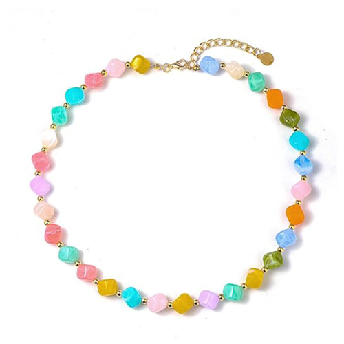 Artistic Multicolored Beaded Strand Necklace For Teens-7