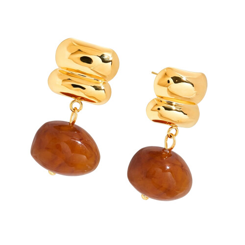 Boucles d'oreilles à clous en résine faites à la-JDE0109029