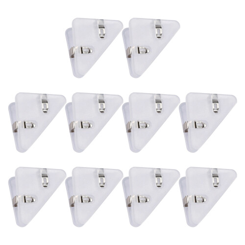 Trombones triangulaires transparents, 10 pièces, 2x1.54-Blanc