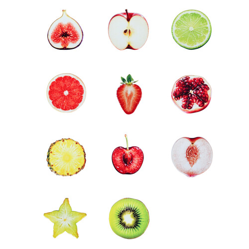 Bladfruit-themaboekpaginahouder Bladwijzers-10 stuks fruit